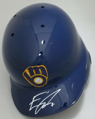Brewers Eric Thames Signed Full Size " Retro " Baseball Helmet Auto - Jsa