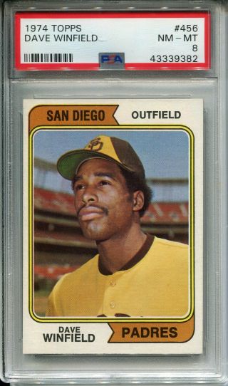 1974 Topps 456 Dave Winfield Rookie Psa 8 Nm - Mt San Diego Padres