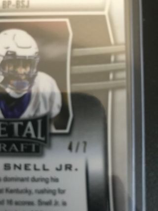 Benny Snell Jr.  2019 Leaf Metal Draft Pink 4/7 Kentucky Wildcats UK 3