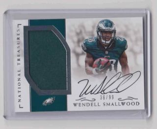 2016 Panini National Treasures Rookie Patch Auto Wendell Smallwood /99 Eagles
