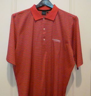 Fairway & Greene Golf Shirt.  Xl.  Red/blue/white Stripe.  Firestone Cc