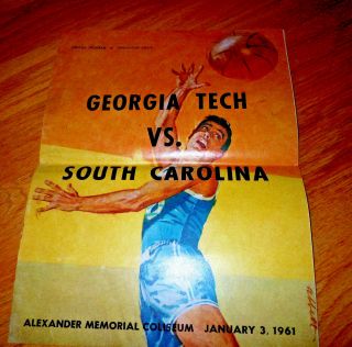 1961 Georgia Tech Vs.  South Carolina Basketball Program - Alexander Coliseum