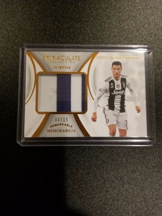 Cristiano Ronaldo 8/15 Immaculate Soccer Juventus Fc Match Worn Patch 2018 - 19