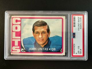 1972 Topps Football Card - 165 Johnny Unitas - Graded Psa 6,  Ex - Mt