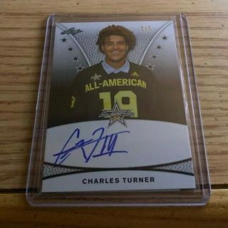 2019 Charles Turner Leaf All American Bowl Blank Back Black Tour Auto 2/2