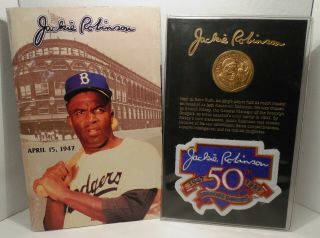 Jackie Robinson - Breaking Barriers - 50th Anniversary - Coin - Mlb - & Folder