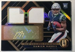Damien Harris 2019 Panini Gold Standard Gold Ink Rookie Patch Auto 31/49