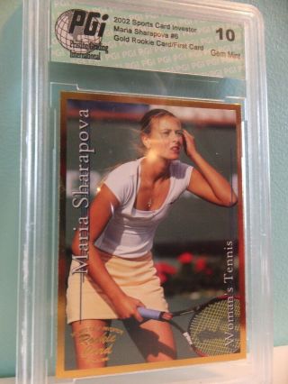 Maria Sharapova 2002 Sci Tennis Rookie Card Pgi 10 Gem