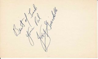 Boxing Champ Joey Giardello Autograph Signed 3x5 Index Card D08