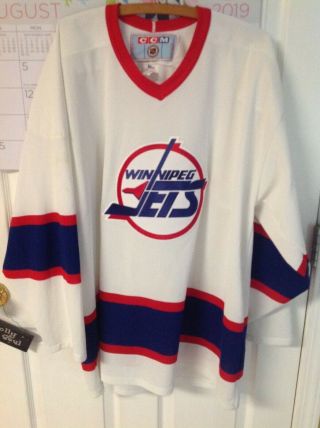 Vintage Winnipeg Jets Jersey Ccm Size Xl Maska Air Knit Goals For Kids