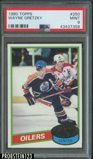 1980 Topps Hockey 250 Wayne Gretzky Edmonton Oilers Hof Psa 9 " Sharp Corners "