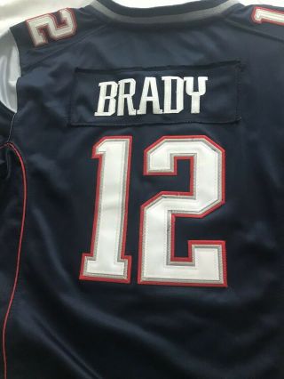 Tom Brady 12 England Patriots Sewn Jersey Youth Large 14 - 16