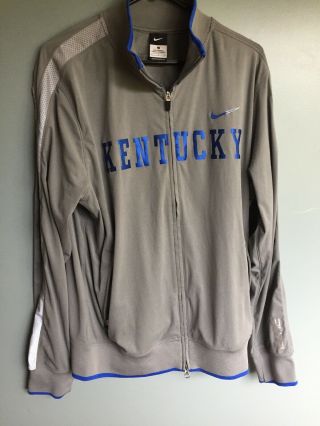 Nike Elite University Of Kentucky Wildcats Zip Up Jacket Large Gray Ncaa Champs