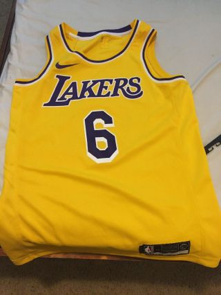 Lebron James Lakers Jersey 6 Authentic Swingman Jersey Nike
