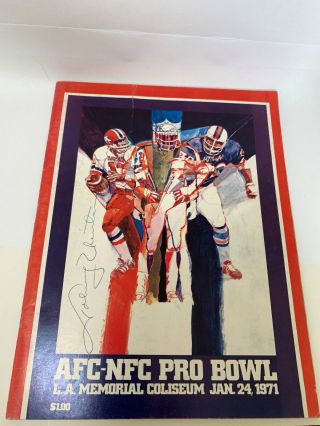 Johnny Unitas (colts) Signed 1971 Pro Bowl Program,  Ticket Stub Psa Ex 5