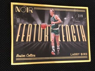 Larry Bird 2018 - 19 Panini Noir Gold Frame Fotl 2/9 Featured Length Celtics