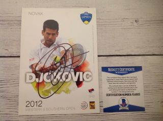 Novak Djokovic Signed Autographed 5x7 Player Card Beckett Bas A