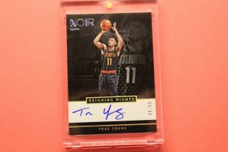 2018 - 19 Panini Noir Fotl Trae Young Reigning Nights Auto 69/99