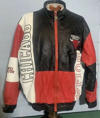 Vintage Chicago Bulls Leather Jacket,  Pro Player Brand,  Men 