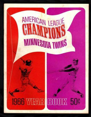 1966 Minnesota Twins Yearbook - Harmon Killebrew Jim Kaat Tony Oliva