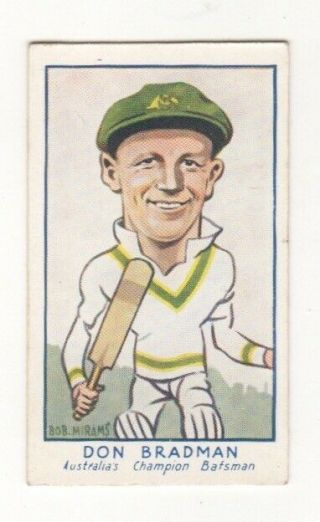 1933 Carreras Australian Cricketers Card.  Don Bradman