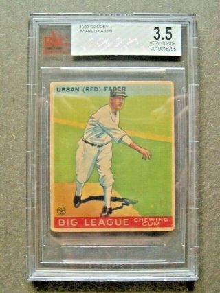 1933 Goudey Bvg 3.  5 Vg,  79 Urban (red) Faber Rookie Card Chicago White Sox