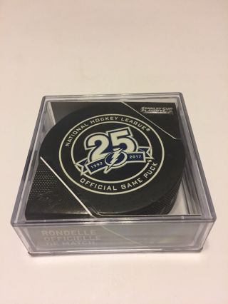 Tampa Bay Lightning 25th Anniversary Edition Game Puck Nhl
