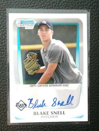Blake Snell 2011 Bowman Chrome 1st On Card Rookie Auto.  Tampa Bay.