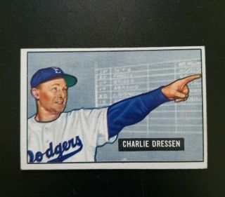1951 Bowman Charlie Dressen 259 Vg - Ex,  Baseball Card