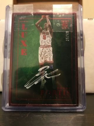 Bobby Portis 2015 - 16 Panini Luxe Red Metal Framed On Card Rookie Auto Rc 35/49
