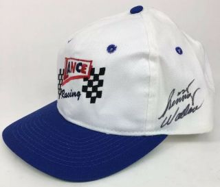 90s Vtg Lance Racing Signed Kenny Wallace Nascar Usa Hat Cap Advertising Promo