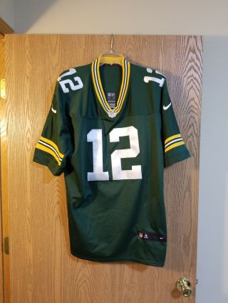 Aaron Rodgers Green Bay Packers Sewn Nike On Field Jersey Size 48 Euc
