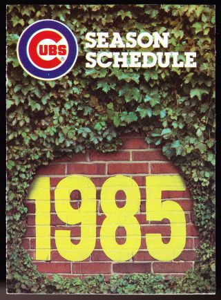 1985 Chicago Cubs Old Style Beer Baseball Pocket Schedule