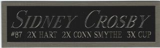 Sidney Crosby Penguins Nameplate For Autographed Signed Stick - Puck - Jersey - Photo