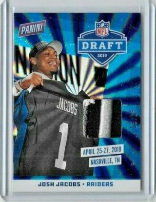 2019 Josh Jacobs Panini National Silver Pack Rc Patch Ed 15/25