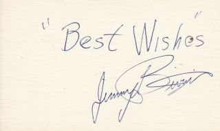 Hof Boxer Jimmy Bivins Autograph Signed 3x5 Index Card D12