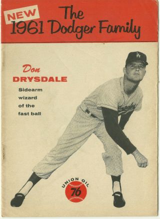 1961 Union Oil Dodger Family Booklets Don Drysdale