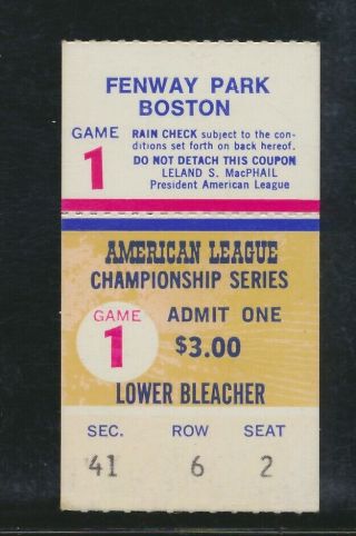 Mlb - 1975 Alcs - Game 3@ Fenway Park - Boston Red Sox Vs.  Oakland A 