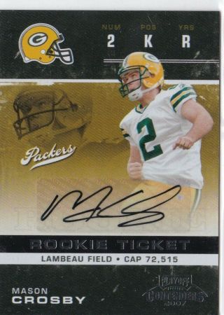 2007 Contenders Mason Crosby Rookie Ticket Autograph Auto Packers