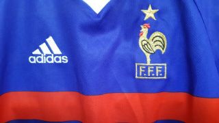Vintage 1998 Fff Adidas France Home World Cup Soccer Football Jersey/shirt Xl