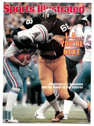 January 14,  1980 L.  C.  Greenwood Pittsburgh Steelers Sports Illustrated No Label