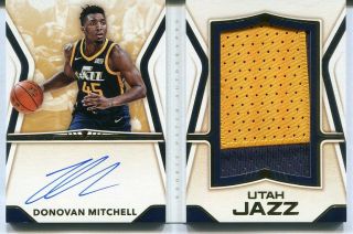 2017 - 18 Panini Opulence Booklet Rc Donovan Mitchell Jumbo Patch Auto 06/25 2col