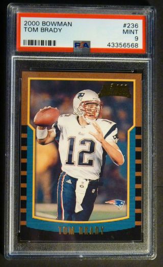 2000 Bowman 236 Tom Brady (rookie Card),  Psa Graded (9)