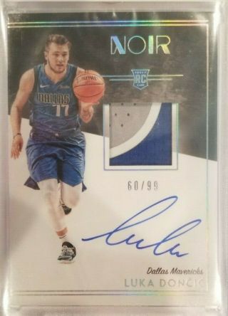 2018/19 Panini Noir Luka Doncic 3 Color Rpa Patch W/ On Card Auto 60/99