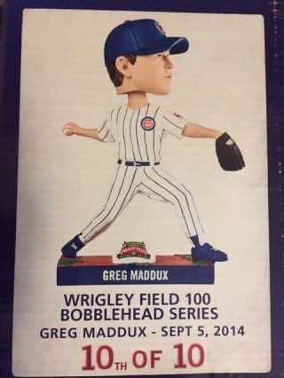 Chicago Cubs Greg Maddux " 3000th Strikeout " Bobblehead 2014 -