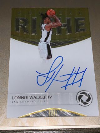 Lonnie Walker Iv 2018 - 19 Panini Opulence Rookie Rc On Card Auto /99 Spurs