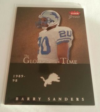 2004 Fleer Greats Barry Sanders The Glory Of Their Time Insert S /1997