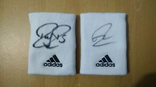 Roger Federer And Rafael Nadal Tennis Wristbands Signed Authentic Autographed