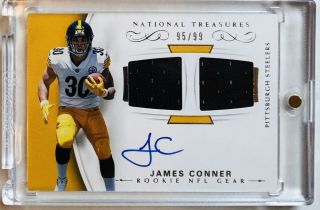 2017 National Treasures Nfl Gear James Conner Rc Rookie Jersey Auto 95/99