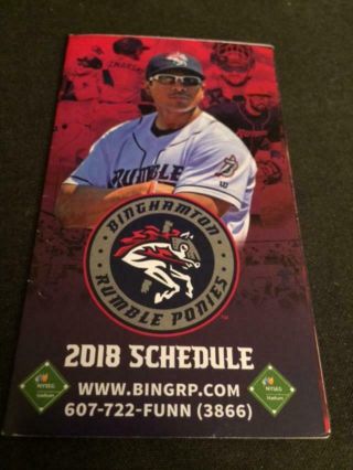 2018 Binghamton Rumble Ponies Baseball Pocket Schedule